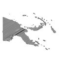 Scribble style Papua New Guinea map design