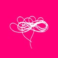 Scribble tangled threads. Love bird nest, cloud for Valentines day. Outline abstract sketch. Chaotic doodle shape. EPS10