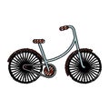 Scribble vintage bicycle cartoon