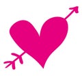 scribbled heart arrow