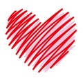 scribbled heart red