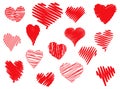 Scribbled hearts Royalty Free Stock Photo