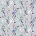 Scribbled signature ink marks seamless vector pattern.