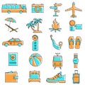 Scribbled Travel icon set Royalty Free Stock Photo