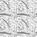 Scribbles hand drawn seamless pattern. Vector chaos doodle pattern.