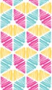 Vector scribbles colored pencils geometric hand drawn marks doodle seamless pattern Royalty Free Stock Photo