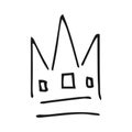 Simple graffiti sketch queen or king crown