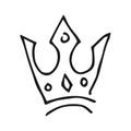 Simple graffiti sketch queen or king crown