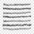 Set of doodle style various wavy lines and strokes
