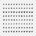 Set of doodle style various wavy lines and strokes. Black hand drawn design elements Royalty Free Stock Photo