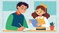 Scribbling frantically in her notebook a student eagerly listens to her enthusiastic teacher explain the historical