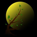 Big moon on a tree Royalty Free Stock Photo