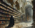 Scribe in a library of the ancients