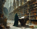 Scribe in a library of the ancients