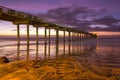 Scripps Pier Sunset Colors La Jolla Shores Beach San Diego California Royalty Free Stock Photo