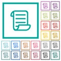 Script code flat color icons with quadrant frames Royalty Free Stock Photo