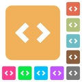 Script code rounded square flat icons Royalty Free Stock Photo
