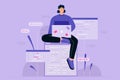 Script coding and programming in php, python, javascript, programmer working online Royalty Free Stock Photo