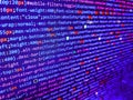 Script on computer with source code. Programming code abstract background screen of software. Internet app development and design Royalty Free Stock Photo