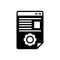 Black solid icon for Script, writing and paper