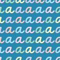 Script Letter A  Seamless Background Pattern Royalty Free Stock Photo
