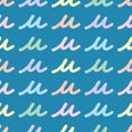 Script Letter U Seamless Background Pattern