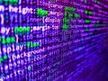 Script procedure creating. Programming code abstract screen of software developer. Programmer developer screen. Mobile app