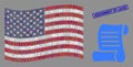 USA Flag Stylized Composition of Script Roll and Scratched Assignment of Lease Stamp