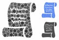 Script Roll Mosaic Icon of Circle Dots