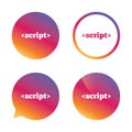 Script sign icon. Javascript code symbol.