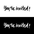 Script text wedding sign for your are invited