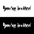 Script text wedding sign for your are invited