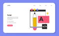 Script web banner or landing page. Software development and web programming. Royalty Free Stock Photo
