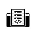 Black solid icon for Scripting, screenplay and proofread