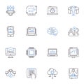 Scripting program line icons collection. Code, Syntax, Script, Language, Debugger, Variable, Loop vector and linear Royalty Free Stock Photo