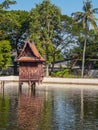 The scripture hall is made of wood