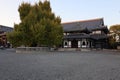 Scripture Repository in dusk in Nishi Hongwanji Temple, Kyoto, Japan