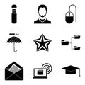 Scrivener icons set, simple style Royalty Free Stock Photo