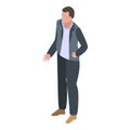 Scrivener man icon, isometric style Royalty Free Stock Photo