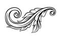 Scroll as Baroque Element with Arabesque and Flourish Motif Vector Illustration