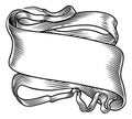 Scroll Banner Paper Ribbon Woodcut Vintage Etching Royalty Free Stock Photo