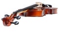 Scroll of classical wooden fiddle close up Royalty Free Stock Photo