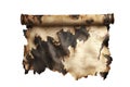 A scroll covered in deep ink stains. Royalty Free Stock Photo