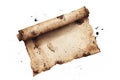A scroll covered in deep ink stains. Royalty Free Stock Photo