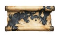 A scroll covered in deep ink stains. Royalty Free Stock Photo