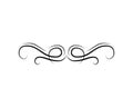 Scroll decorative element. Swirl, Curl, Filigree, Wedding invitation, Page divider. Vector.