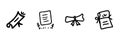 Scroll And Document Line Icon Set In Doodle Style. Education, Certification, And Achievement Outline Sketch Collection Royalty Free Stock Photo