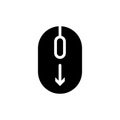 Scroll down computer mouse icon isolated on white background Royalty Free Stock Photo