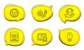 Scroll down, Face detect and Ssd icons set. Engineering sign. Mouse swipe, Select target, Memory disk. Vector