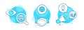 Scroll down, Face detect and Ssd icons set. Engineering sign. Mouse swipe, Select target, Memory disk. Vector